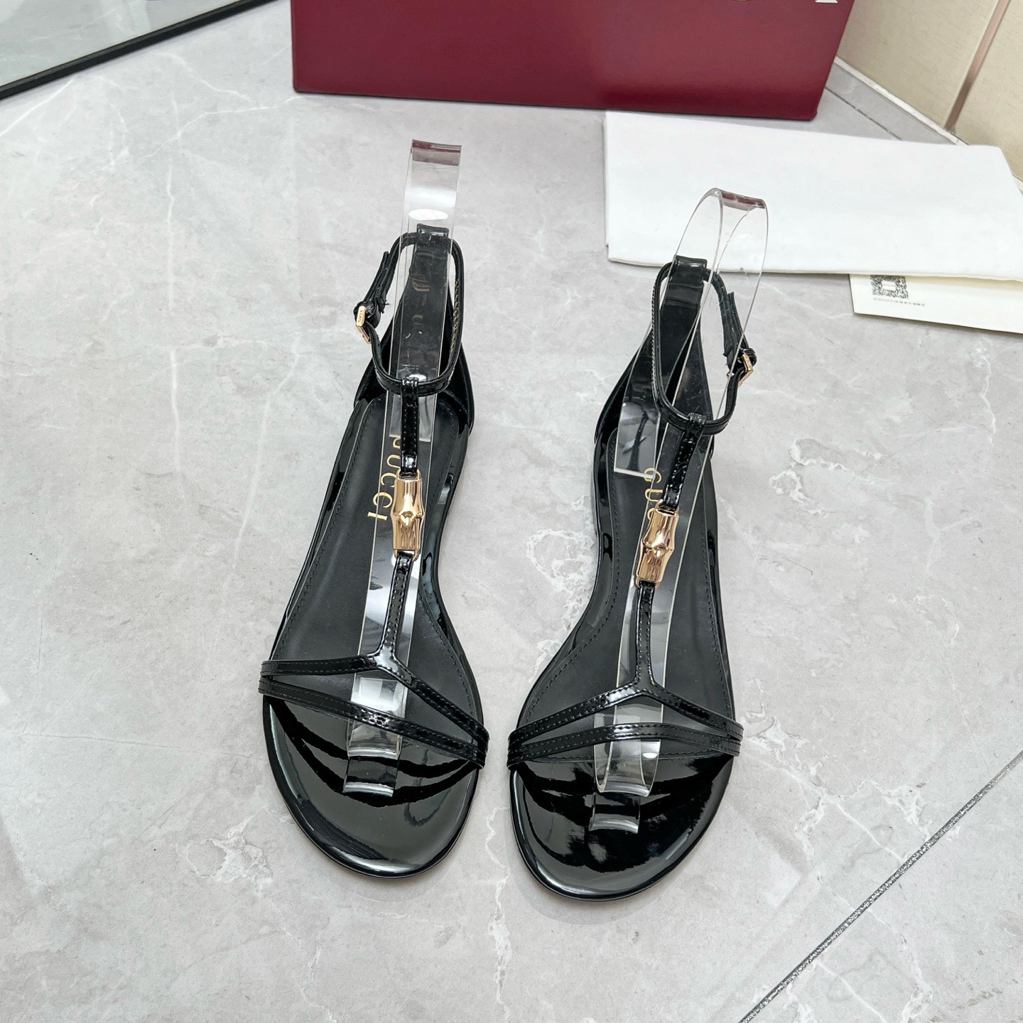 Gucci White bamboo leather sandals - Image 5