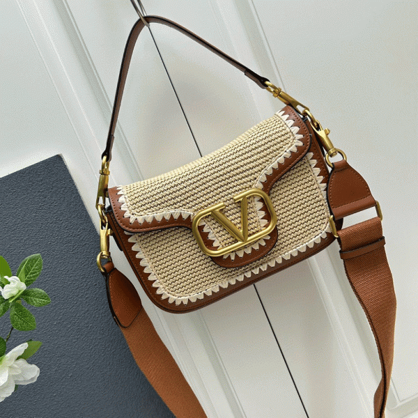 Valentino Garavanialltimewoven leather shoulder bag