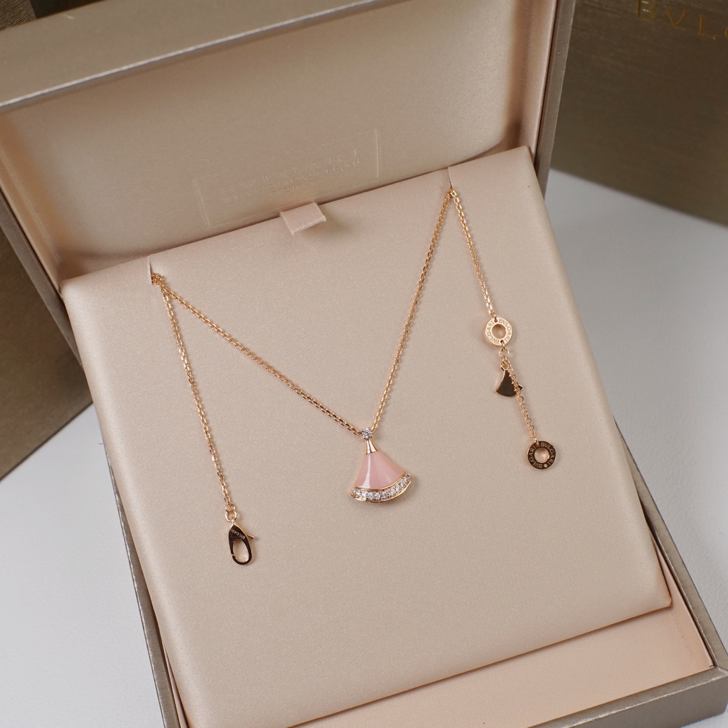 Bulgari Limited Edition Cherry Blossom Pink Dress Necklace - Image 1