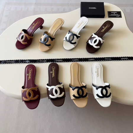 Chanel 26P Double C Two-Tone Flat Slippers