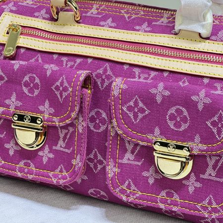 LV Monogram Denim Neo Speedy Fuchsia Bag - Image 4