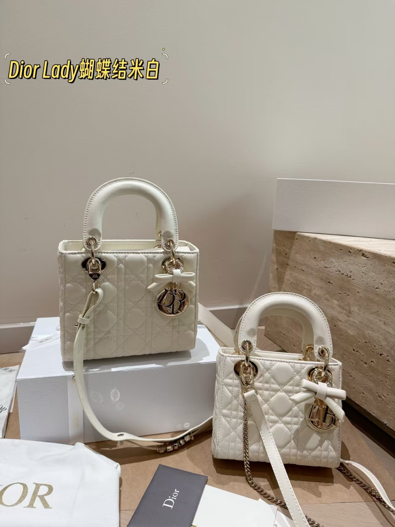 Dior Small & Micro Lady Dior My ABC Dior Bag with bow - Image 6