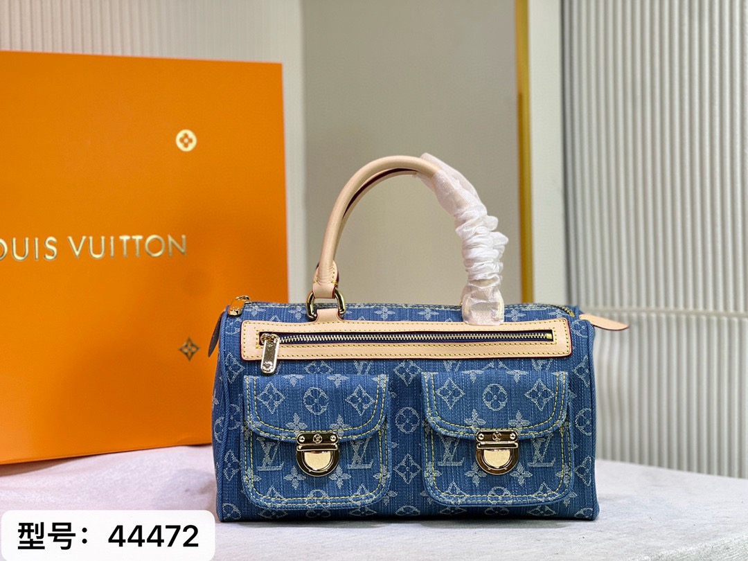 LV Monogram Denim Neo Speedy Fuchsia Bag - Image 2
