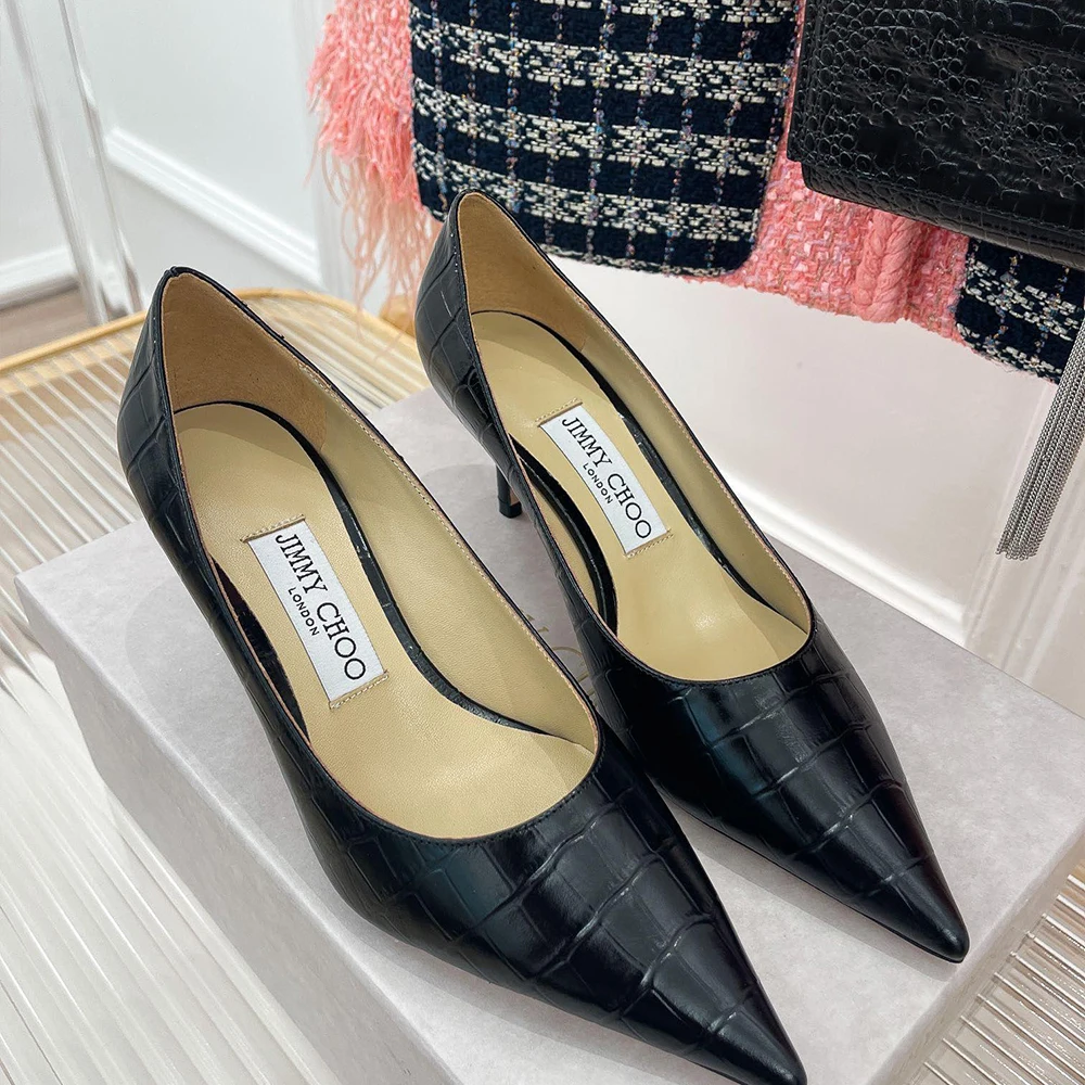 Jimmy Choo Classic Stone Print Heels - Image 3