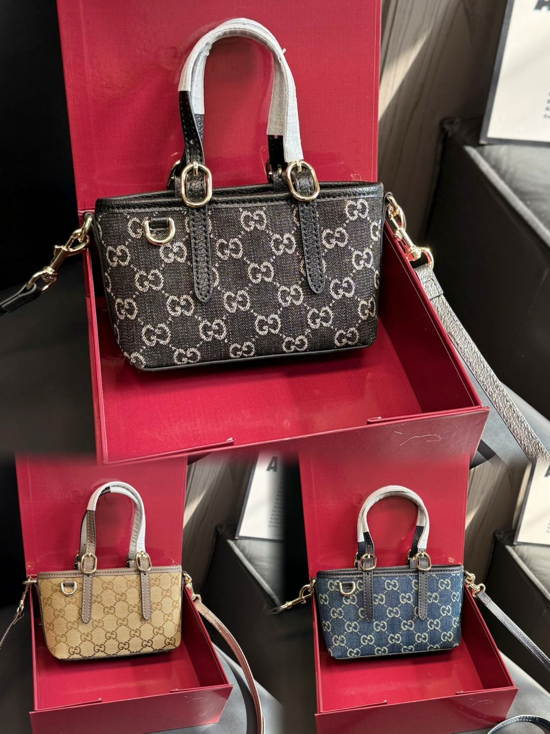 Gucci GG Emblem mini Denim bag - Image 1