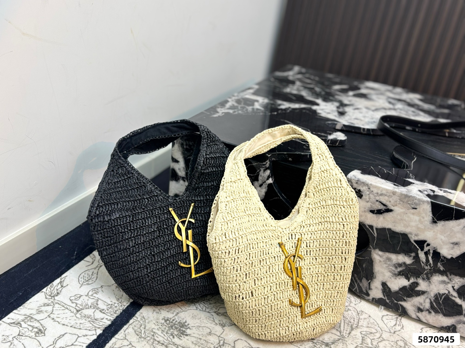 YSL Braided Tote Bag - Image 1