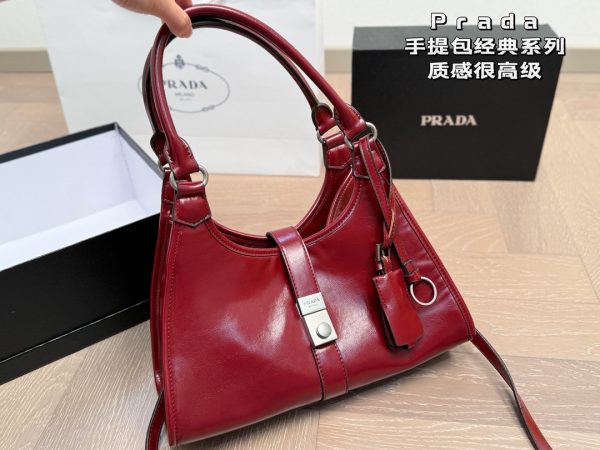 Prada push-lock Leather Tote Bag