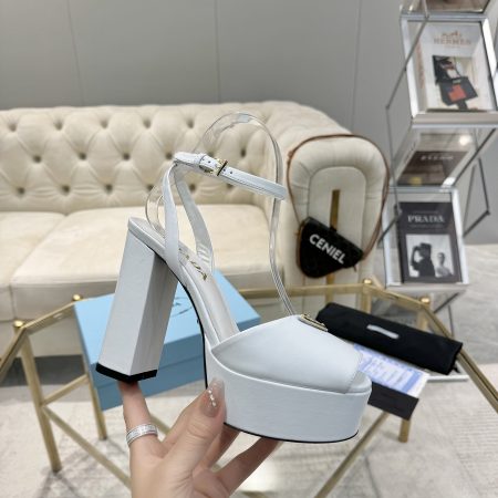 Prada Buckle Square-Heel Sandals - Image 8