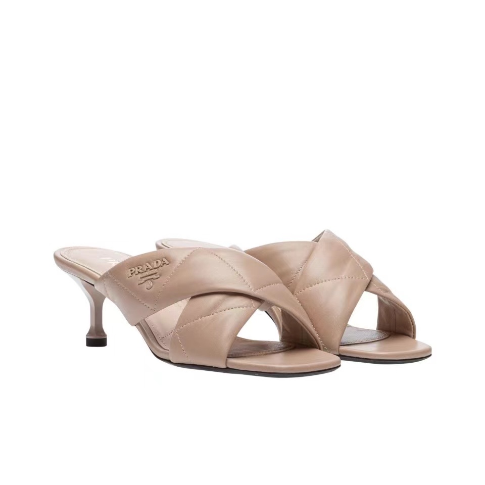 Prada  Leather Simple And Noble 6.5CM Slide Sandal - Image 1