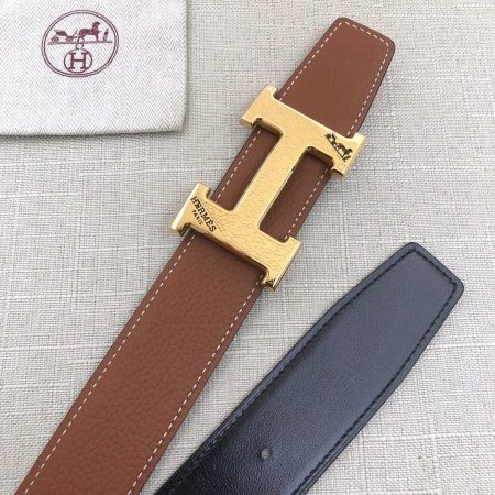 Hermes H Belt Buckle & Reversible Brown For Women, Women Belt 380MM - Image 4