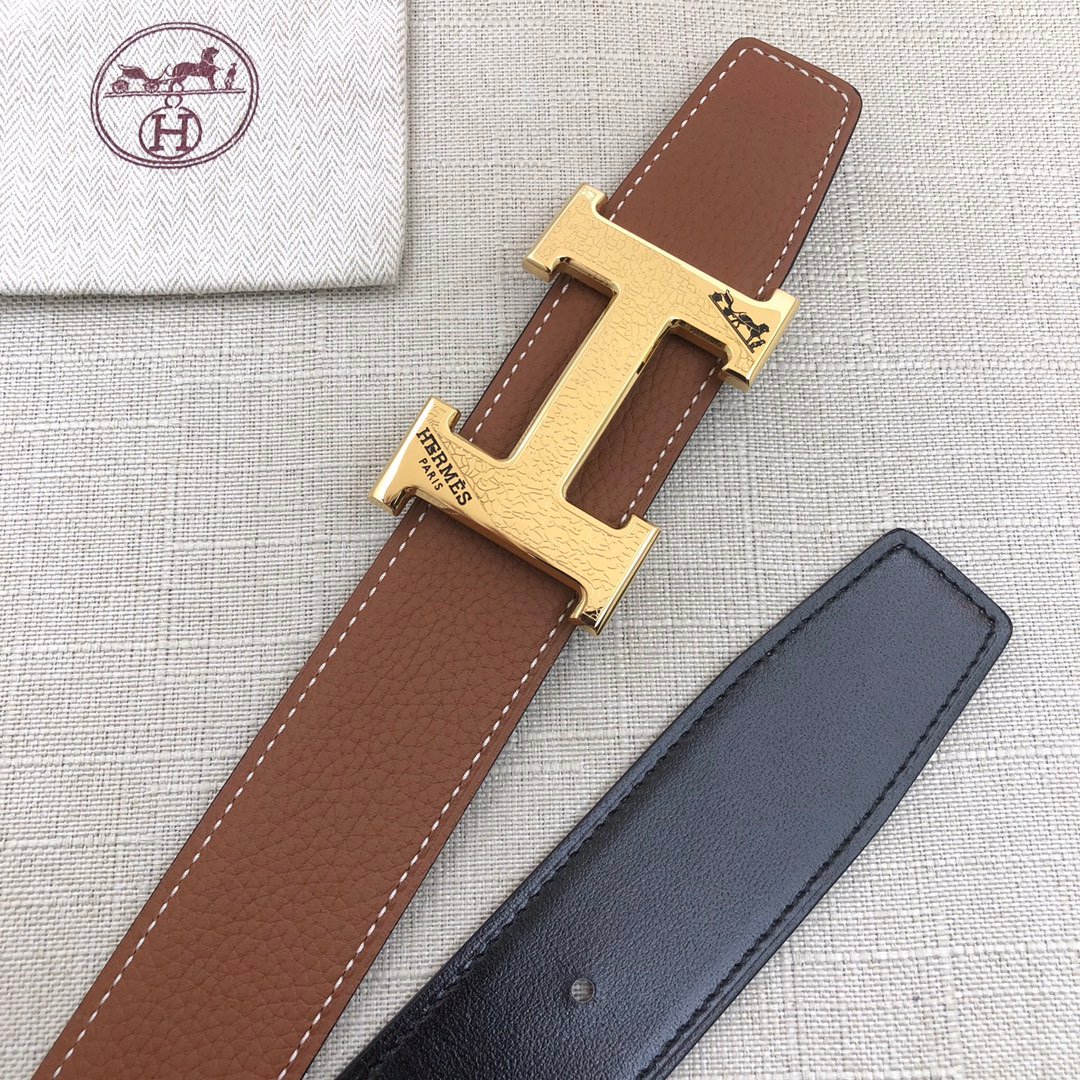 Hermes H Belt Buckle & Reversible Brown For Women, Women Belt 380MM - Image 4
