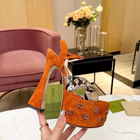 Gucci GG Patchwork Chunky-Heeled Sandals - Image 15