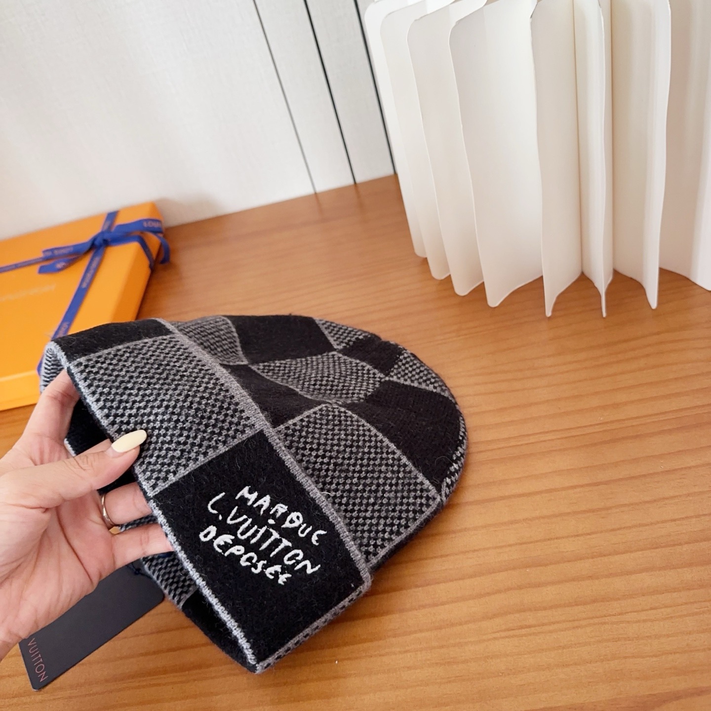 LV Damier Heritage Beanie Black - Image 3
