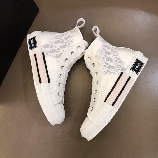 Dior B23 High Top Logo Oblique Print White