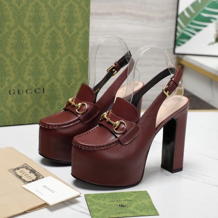 Gucci Horsebit Loafer 135MM Platform Slingback Pumps - Image 3