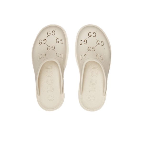Gucci Shoes Hollow Double G Rubber Thick Slide Sandal