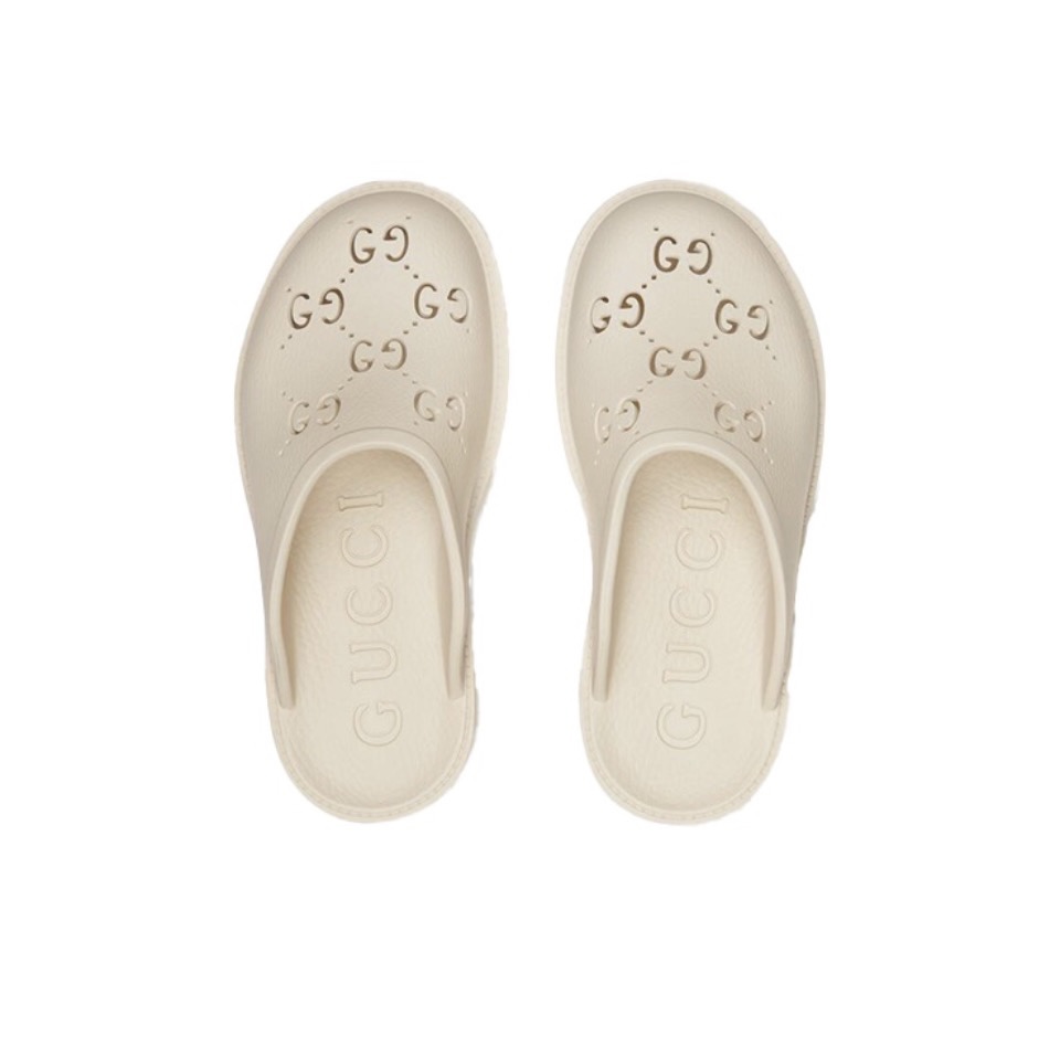 Gucci Shoes Hollow Double G Rubber Thick Slide Sandal - Image 2