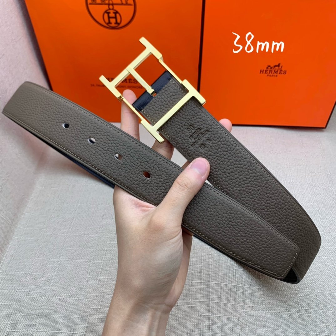 Hermes H Belt Buckle & Reversible Brown For Women, Women Belt 380MM - Image 2