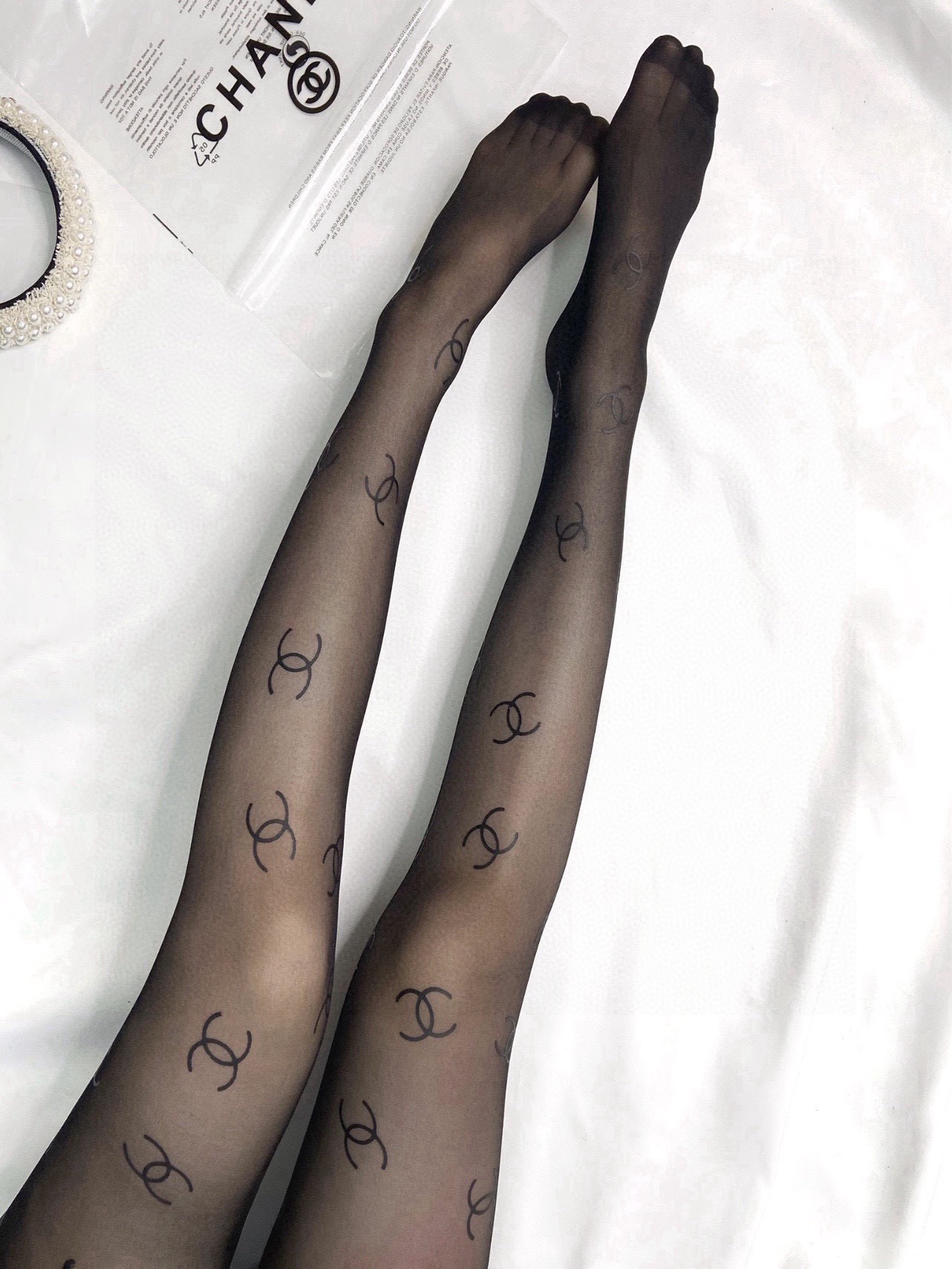 Chanel Monogram Mesh Stockings - Image 1