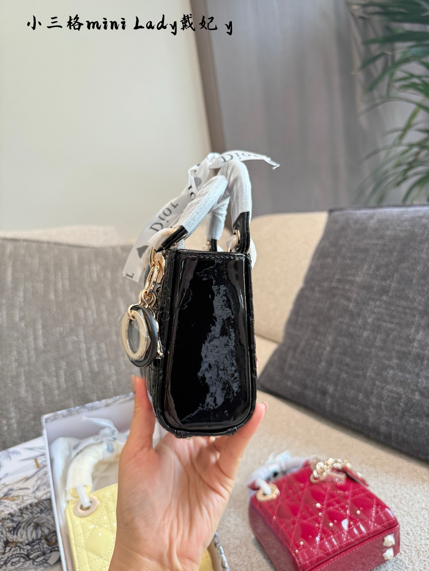 Dior Mini Lady Bag - Lacquered Calfskin - Image 5