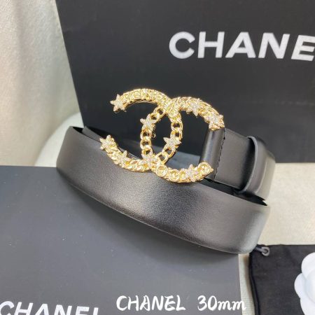 Chanel Belt With Double C Buckle Black Women Belt 30MM