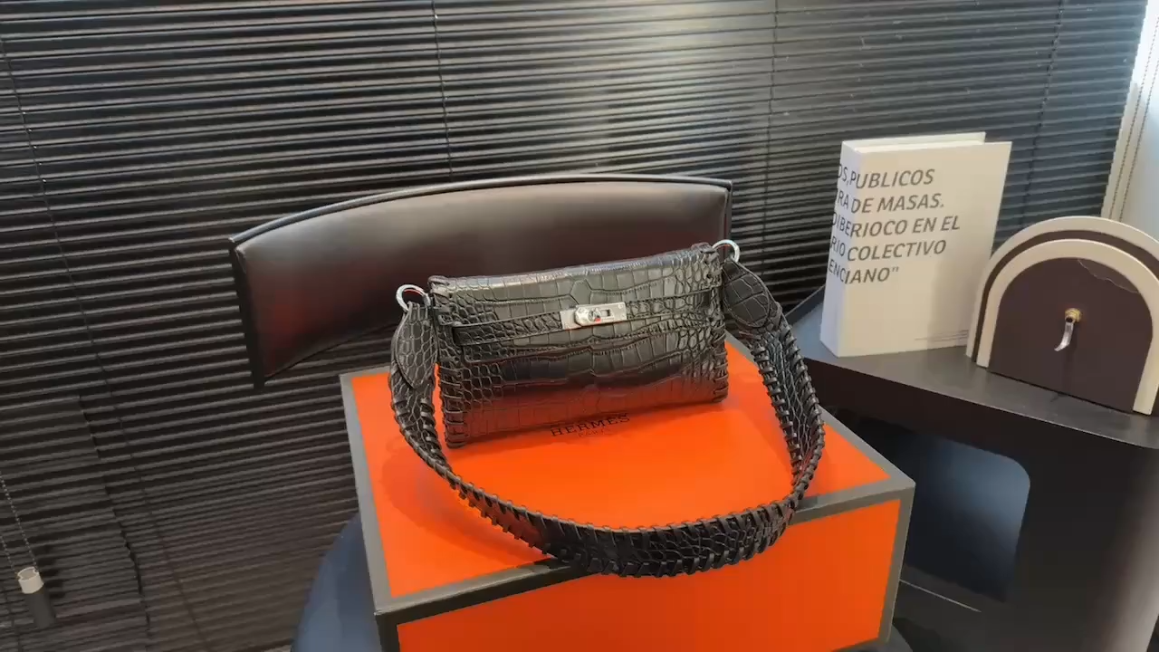 Hermès Kelly Crocodile-Print Bag - Image 1