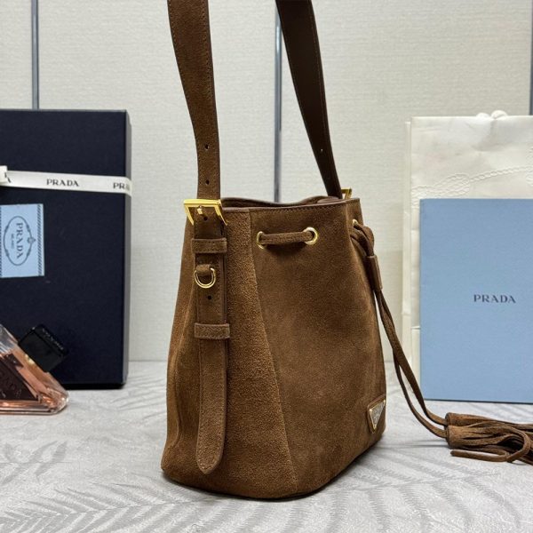 Prada Suede Bucket Bag 10A quality 1BE079