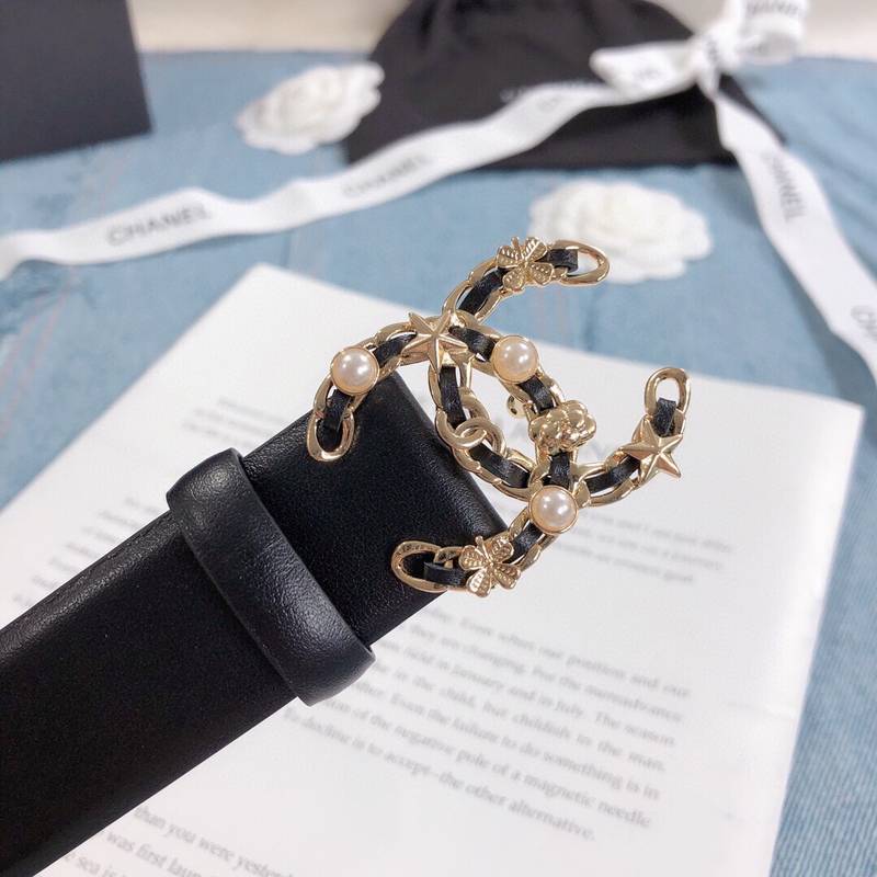 Chanel Belt With Double C Buckle Black Gold Toned Hardware Women Belt 30MM - Image 4