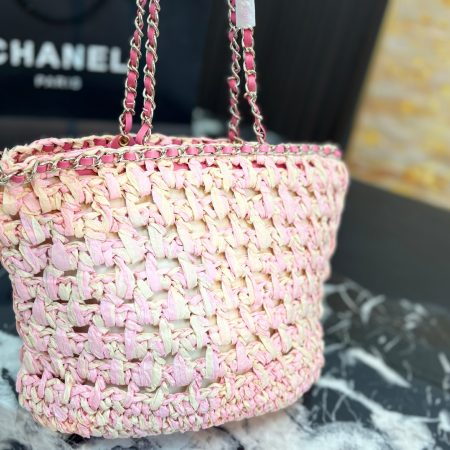 Chanel 23P Chain-Handled Woven Bag - Image 7