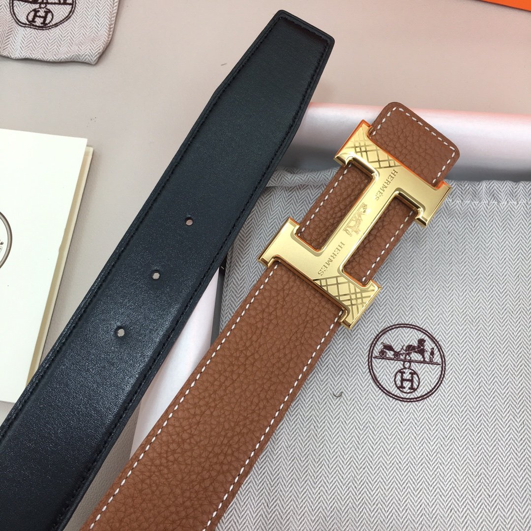 Hermes H Belt Buckle & Reversible Brown For Women, Women Belt 380MM - Image 5