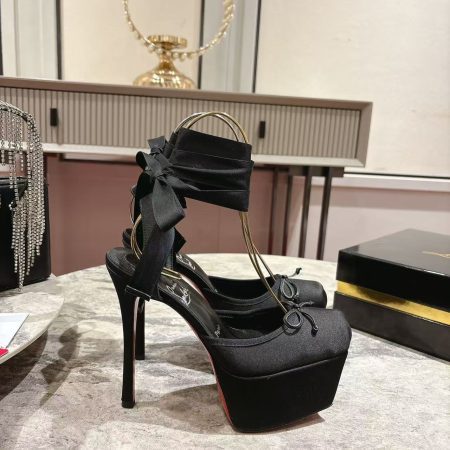 Christian Louboutin Cassia Lace Up Alta High Heels - Image 6