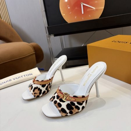 LV High-Heeled Slippers - Image 3