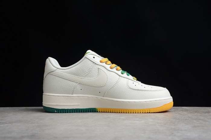 Nike Air Force 1 07 Low White Green Noise Yellow Shoes ZJ6695-303 - Image 5