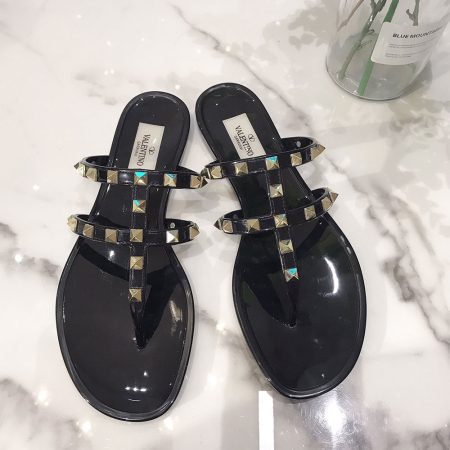 Valentino Rockstud Rubber Flat Flip Flops Slide Sandal - Image 3