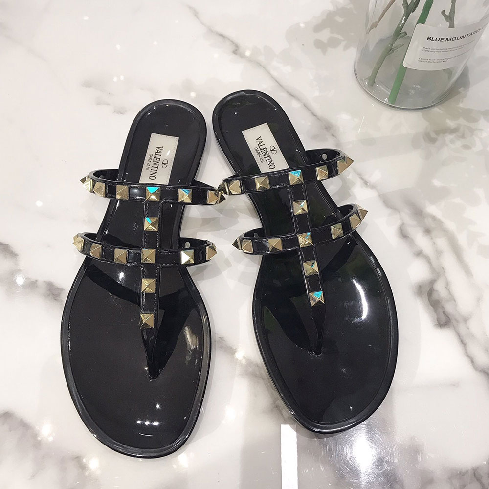 Valentino Rockstud Rubber Flat Flip Flops Slide Sandal - Image 3