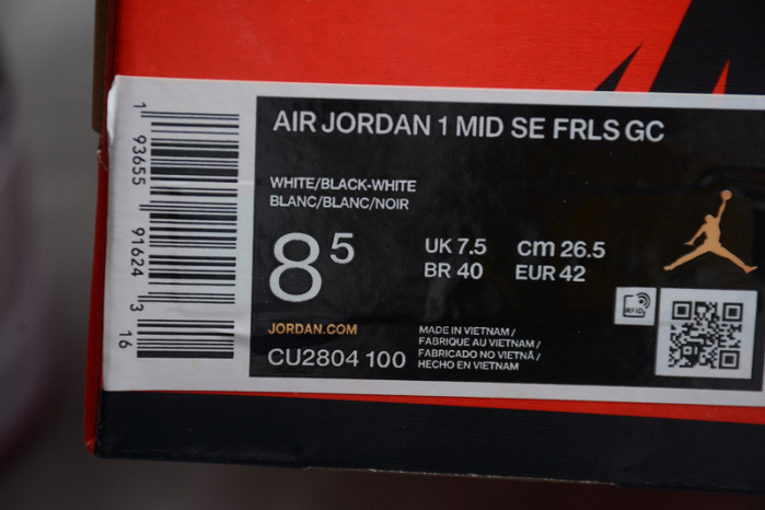 CLOT Air Jordan 1 Mid Fearless CU2804-100 - Image 8