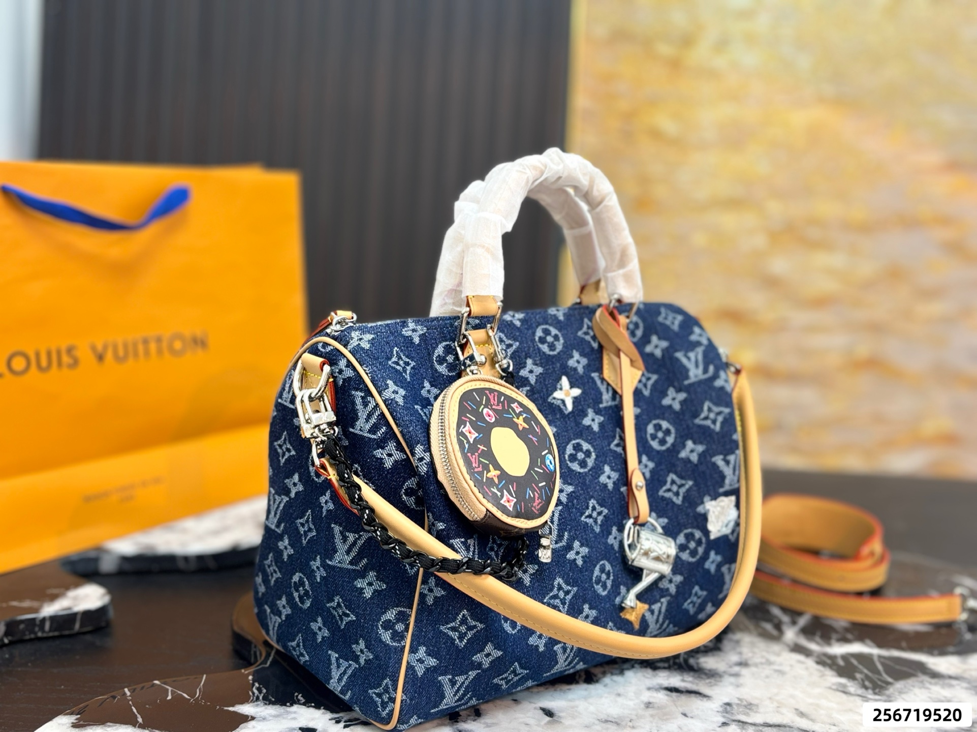 LV Denim Pillow Bag - Image 3