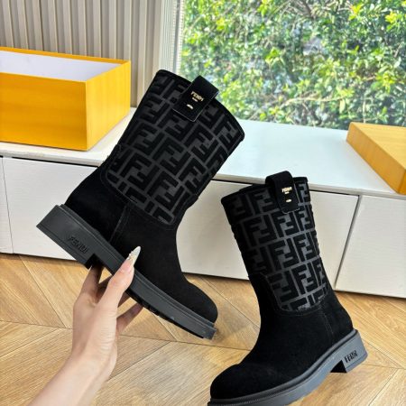 Fendi Filo Mid-Calf Suede Boots