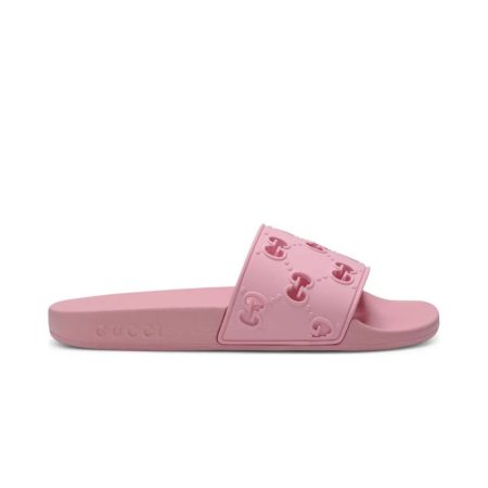 Gucci Womens GG Slide Rubber Sandals 573922 - Image 2