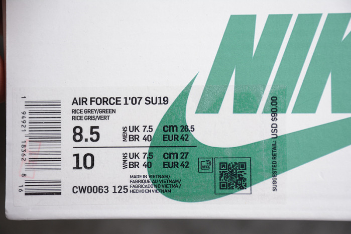 Nike Air Force 1 Low Gypsophila White Grey Green CW0063-125 - Image 10