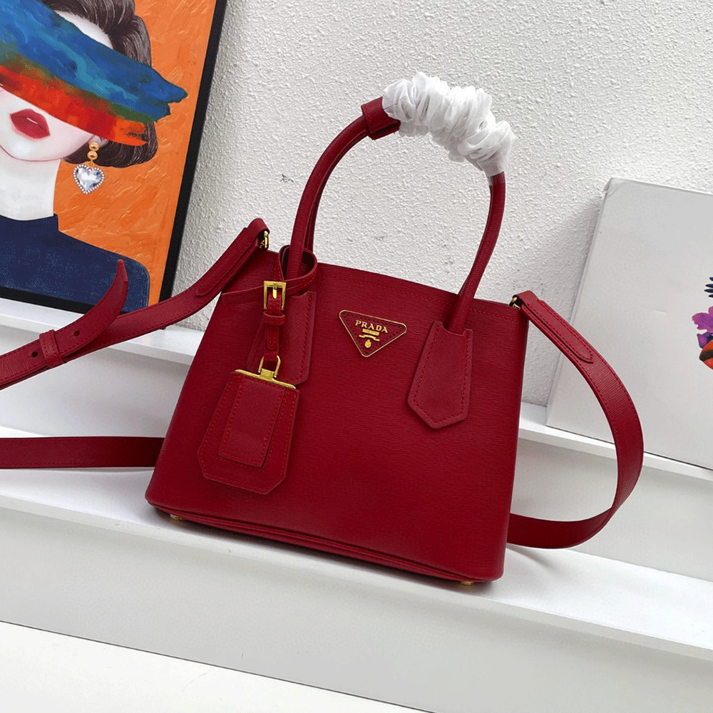 Prada Double Saffiano Leather Mini Handbag - Image 4