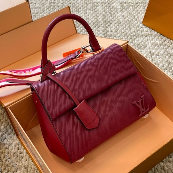 LV Cluny Grained Leather Shoulder Handbag