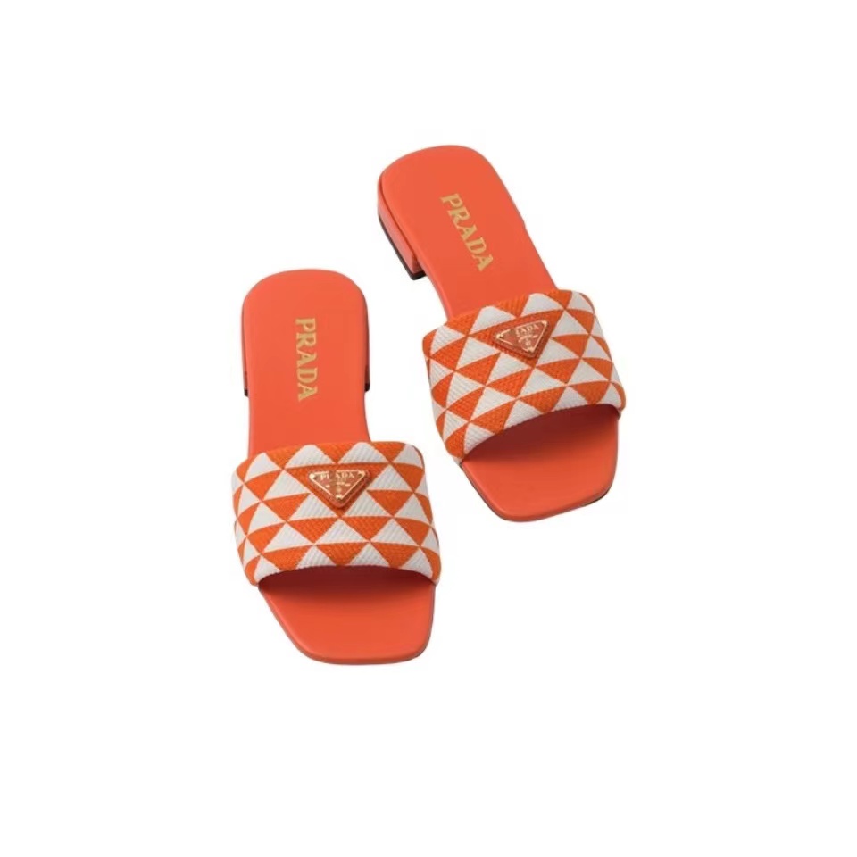Prada Fabric Flat Bottom Slide Sandal - Image 2