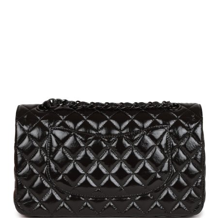 Chanel Classic Flag Bag Medium Classic Double Flap Bag SO Black Crumpled Calfskin Black Hardware - Image 4