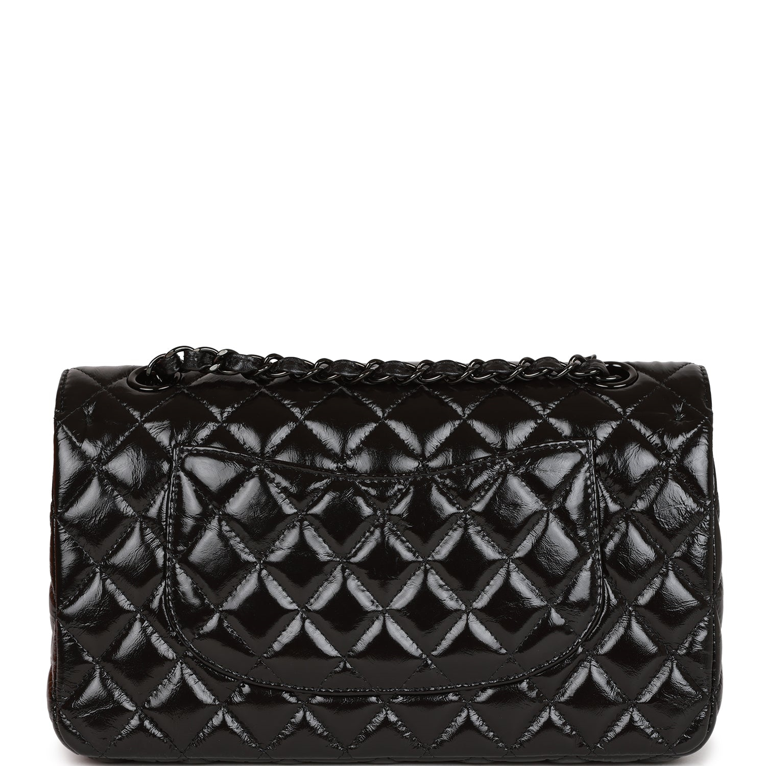 Chanel Classic Flag Bag Medium Classic Double Flap Bag SO Black Crumpled Calfskin Black Hardware - Image 4