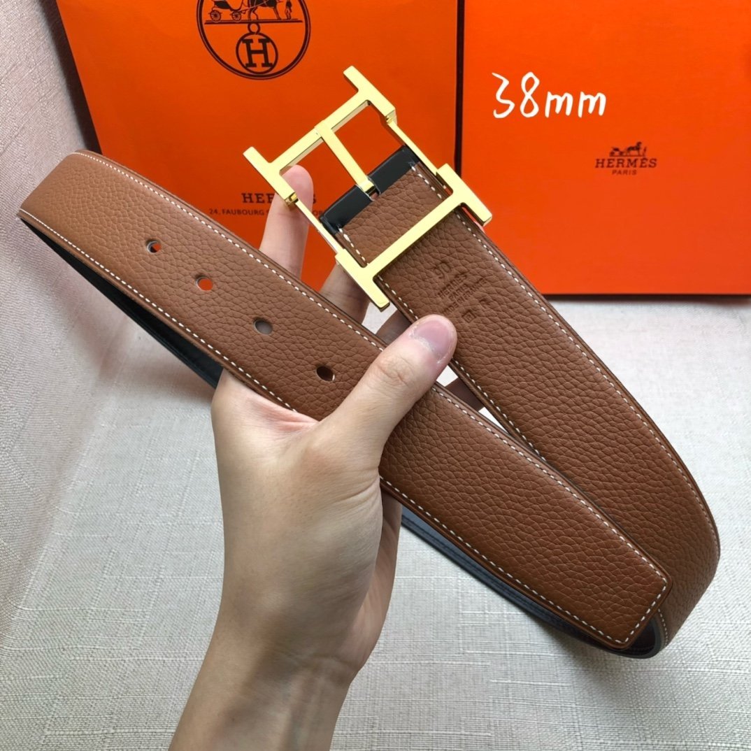 Hermes H Belt Buckle & Reversible Brown For Women, Women Belt 380MM - Image 7
