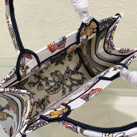 Dior Book Tote Small White Multicolor Dior Jardin Botanique Embroidery - Image 3