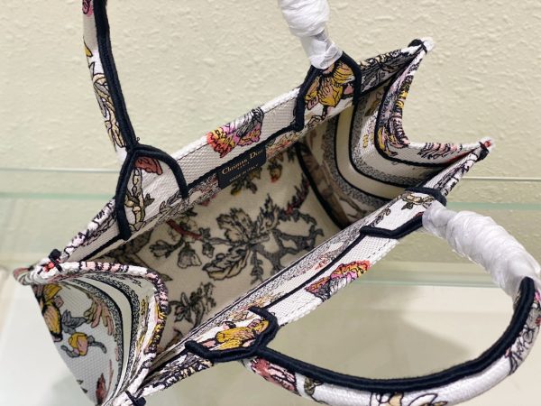 Dior Book Tote Small White Multicolor Dior Jardin Botanique Embroidery