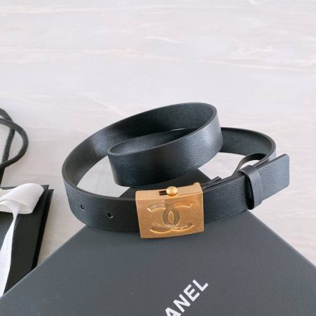 Chanel Belt With Ribbon Buckle Black Women Belt 30MM - Image 4
