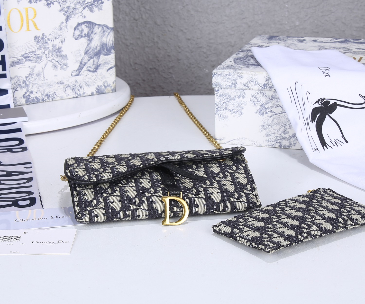 Dior SADDLE Bag Blue Dior Oblique Jacquard - Image 5